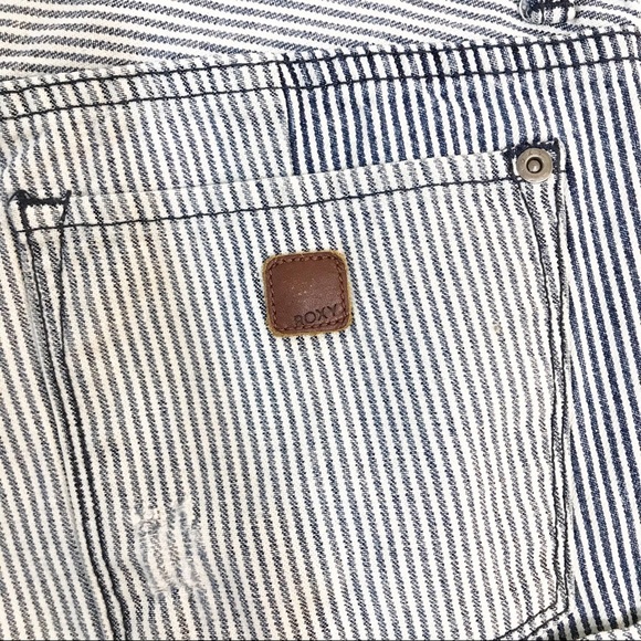 Roxy Striped Jean Patch Distressed Shorts - Picture 7 of 9